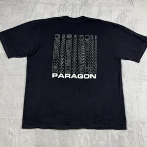 Paragon Fitwear Graphic Tee Size XL Made in USA Minimal Front Logo Bold Back Gym